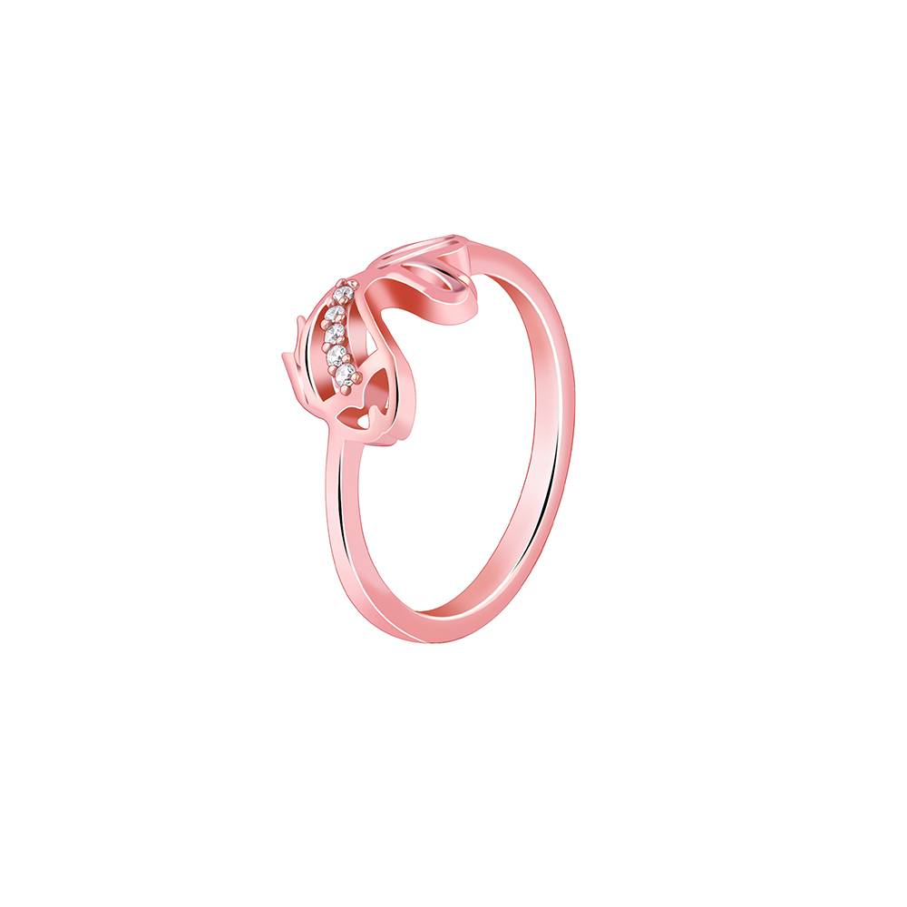 Giva 925 Silver Rose Gold Diving Fish Ring,Fixed Size,Indian - 12| Gifts For Women And Girls | With Certificate Of Au : R01819