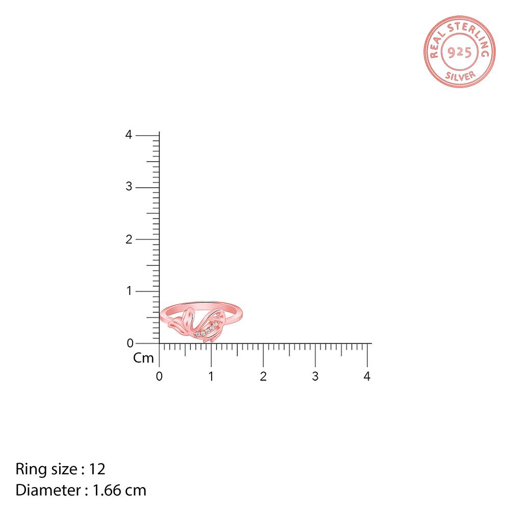 Giva 925 Silver Rose Gold Diving Fish Ring,Fixed Size,Indian - 12| Gifts For Women And Girls | With Certificate Of Au : R01819