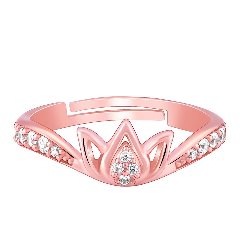 Giva 925 Silver Rose Gold Mridul Kamal Ring : R01820