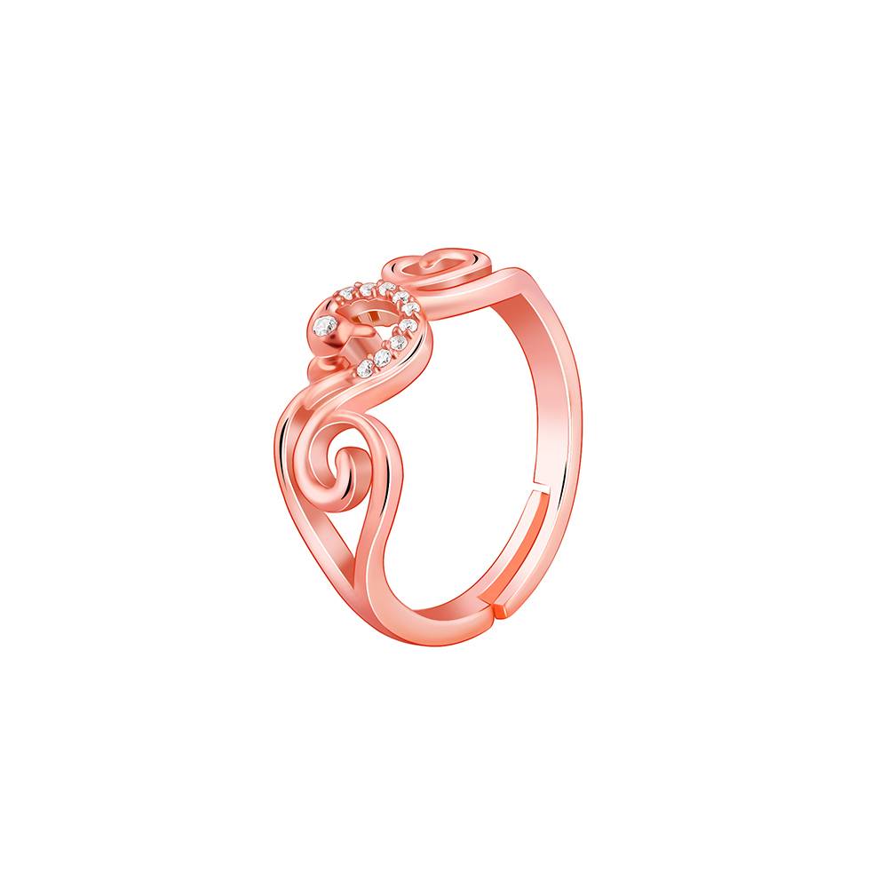 Giva 925 Silver Rose Gold Admiring Peacock Ring,Adjustable | Gifts For Women And Girls | With Certificate Of Authenti : R01821