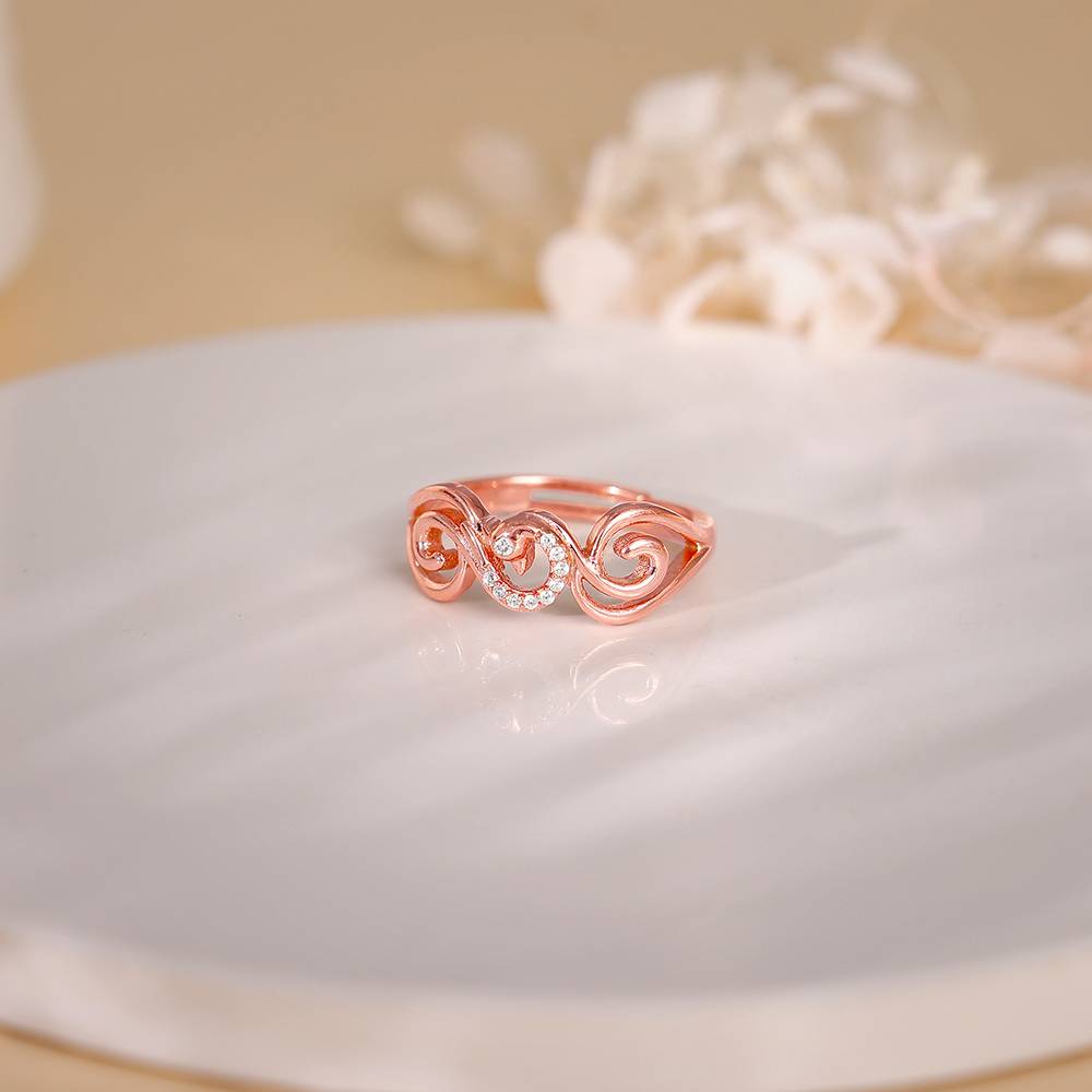 Giva 925 Silver Rose Gold Admiring Peacock Ring,Adjustable | Gifts For Women And Girls | With Certificate Of Authenti : R01821