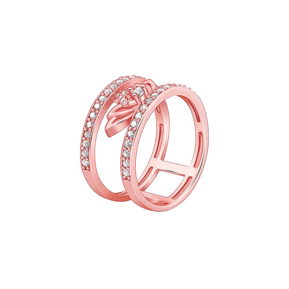 Giva 925 Silver Rose Gold Gulabi Kamal Ring : R01822