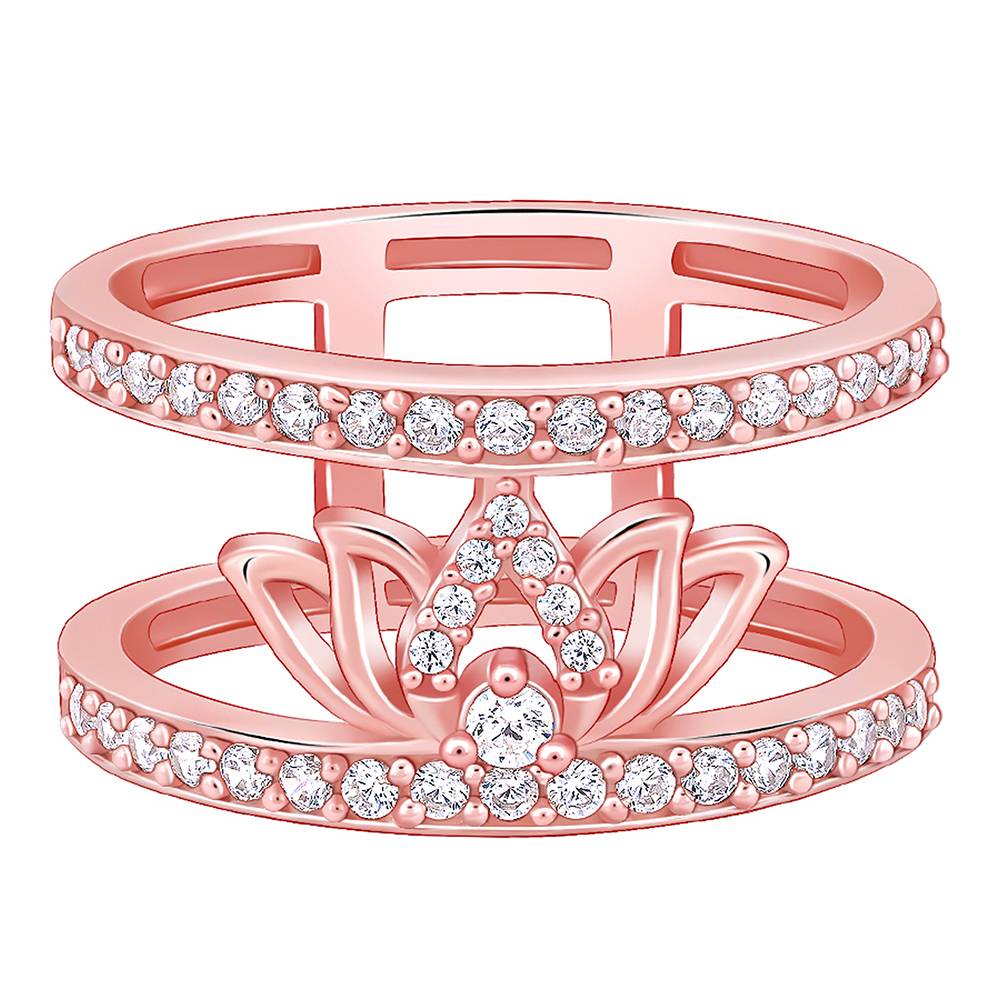 Giva 925 Silver Rose Gold Gulabi Kamal Ring : R01822