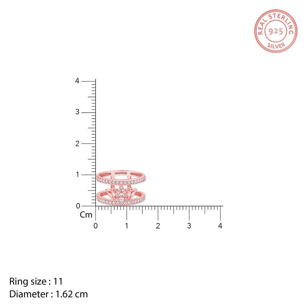 Giva 925 Silver Rose Gold Gulabi Kamal Ring : R01822