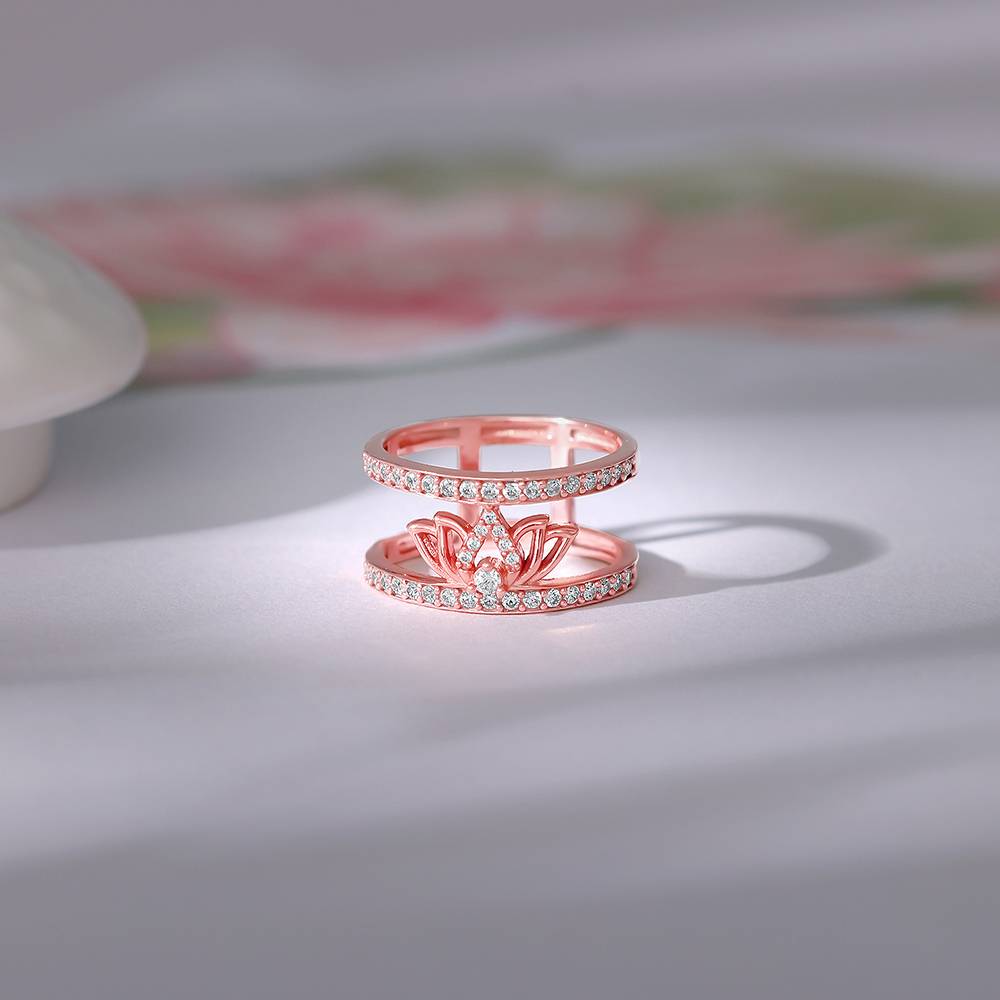 Giva 925 Silver Rose Gold Gulabi Kamal Ring : R01822