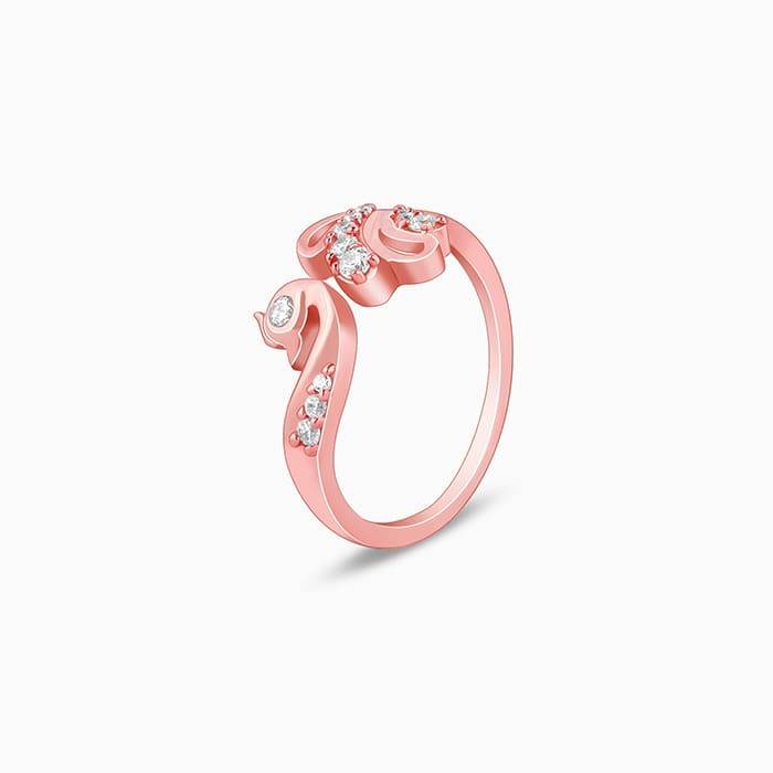 Giva 925 Silver Rose Gold Manmohak Mor Ring, Adjustable | Gifts For Women And Girls | With : R01827