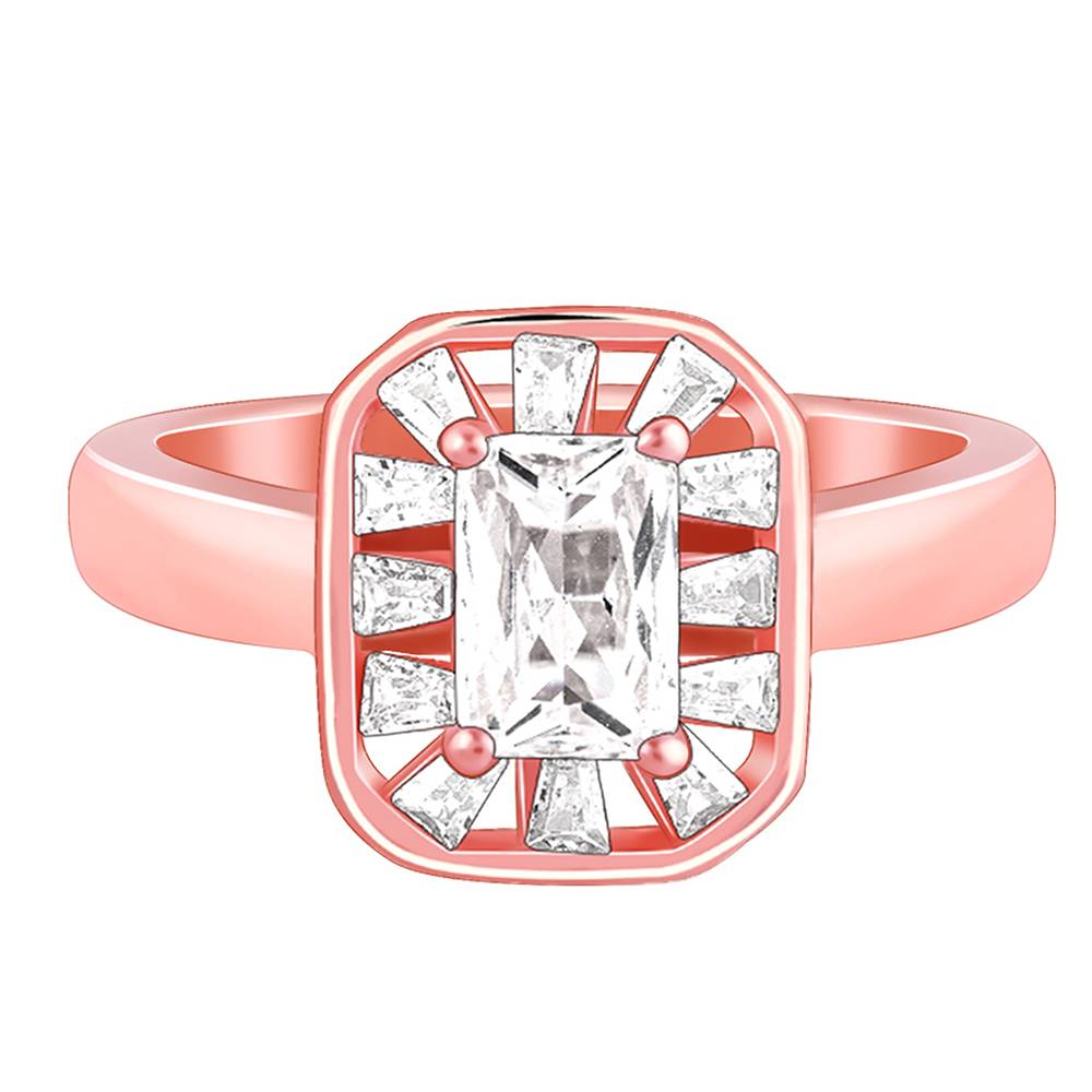 Giva 925 Silver Rose Gold Joyful Square Ring,Adjustable | Gifts For Women And Girls | With Certificate Of Authenticit : R01834