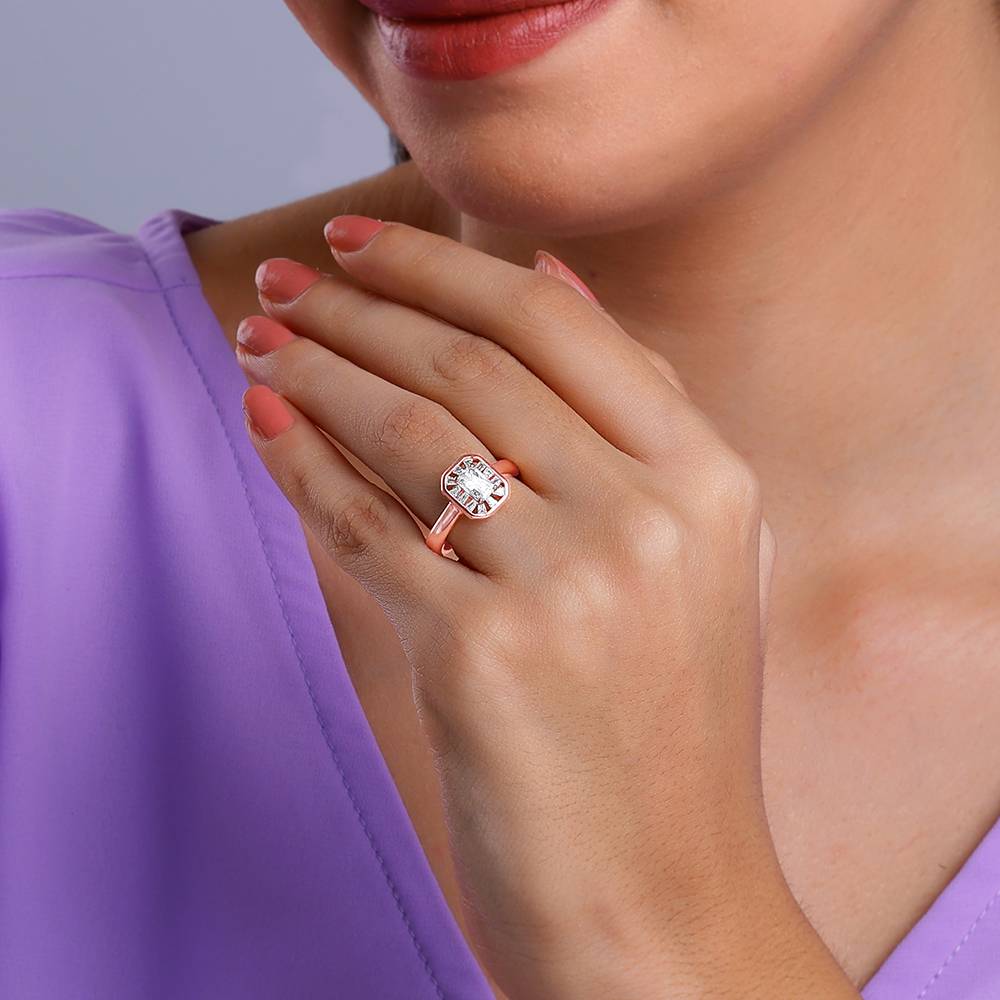 Giva 925 Silver Rose Gold Joyful Square Ring,Adjustable | Gifts For Women And Girls | With Certificate Of Authenticit : R01834