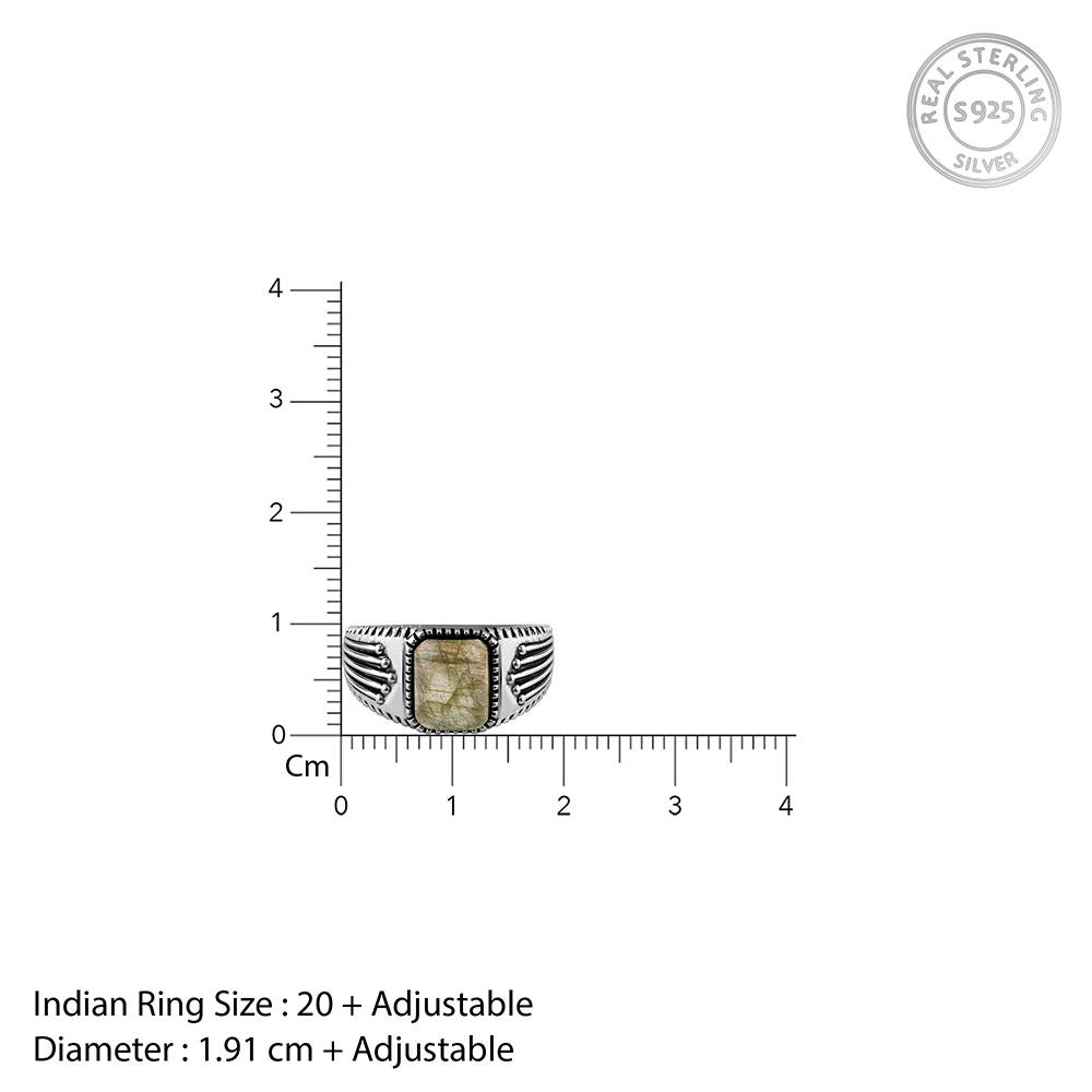 Giva 925 Silver Oxidised Silver Heritage Ring For Him,Indian - 20 : R01839