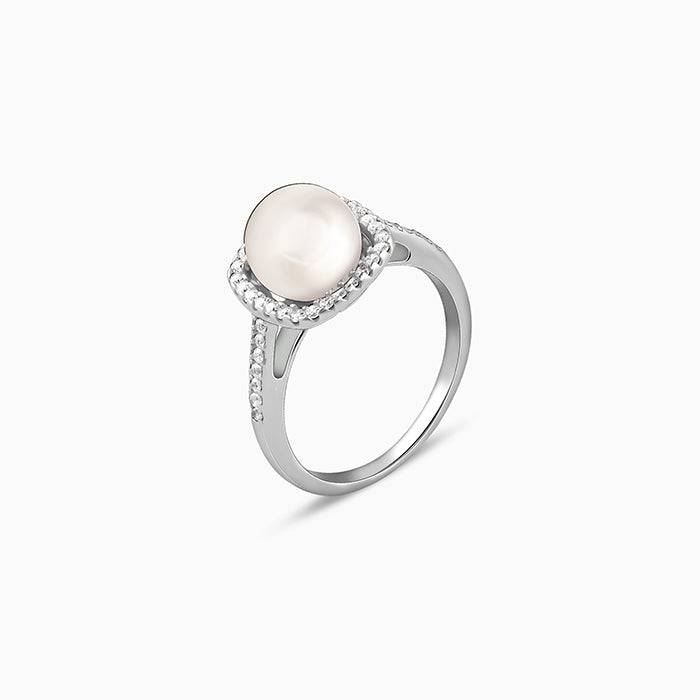 Giva 925 Silver Pearl Stunner Ring, Indian - 12| Gifts For Women And Girls | With Certific : R01845
