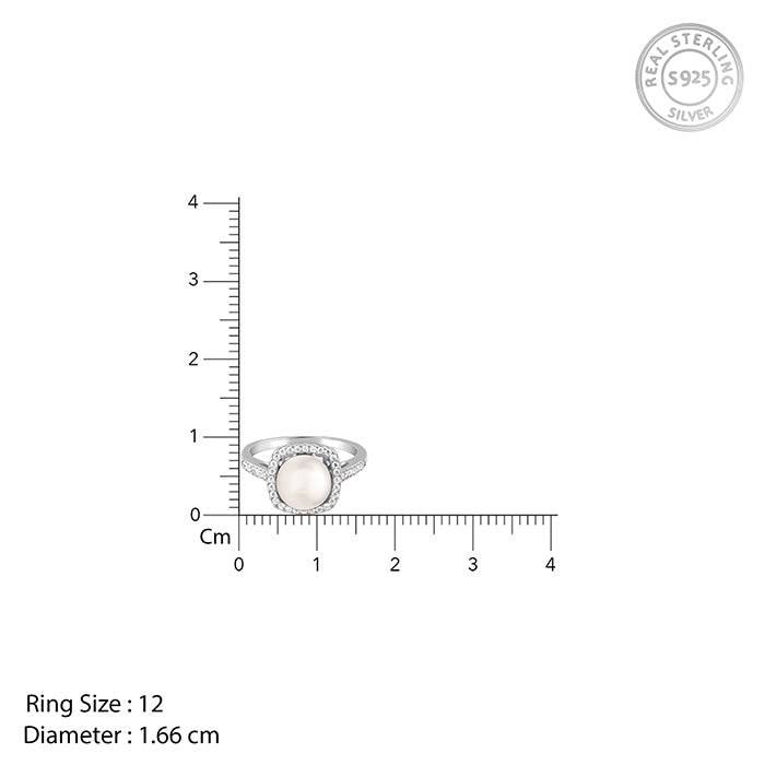Giva 925 Silver Pearl Stunner Ring, Indian - 12| Gifts For Women And Girls | With Certific : R01845