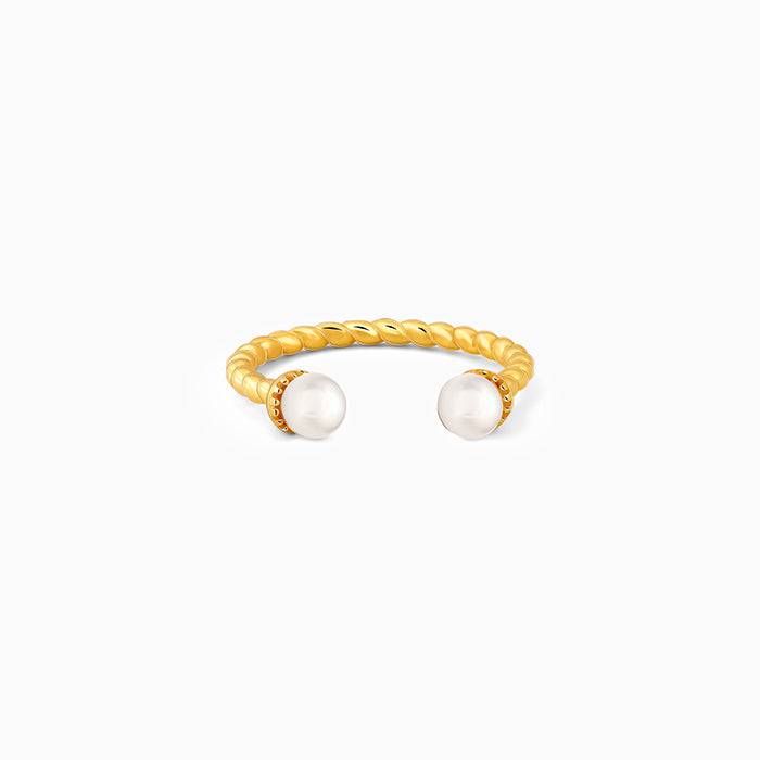 Giva 925 Silver Golden True To Pearl Ring, Adjustable| Gifts For Women And Girls | With Ce : R01846