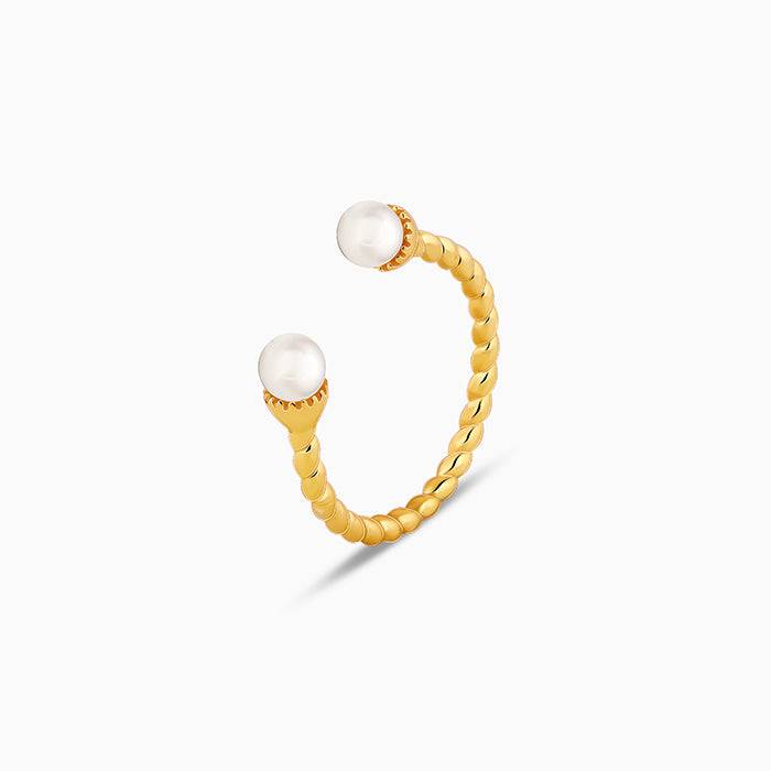 Giva 925 Silver Golden True To Pearl Ring, Adjustable| Gifts For Women And Girls | With Ce : R01846