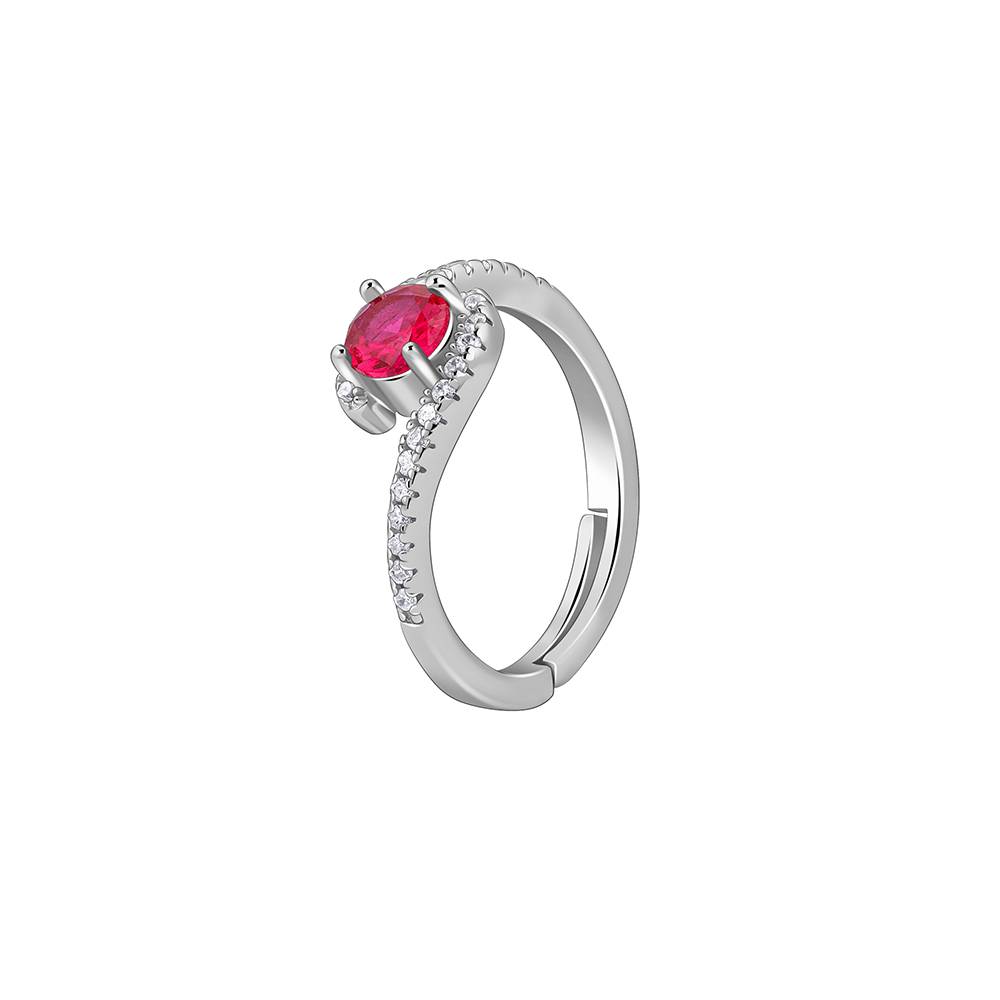 Giva 925 Silver Red Rebel Ring, Adjustable | Gifts For Women And Girls | With Certificate Of Authenticity And 925 Sta : R01847