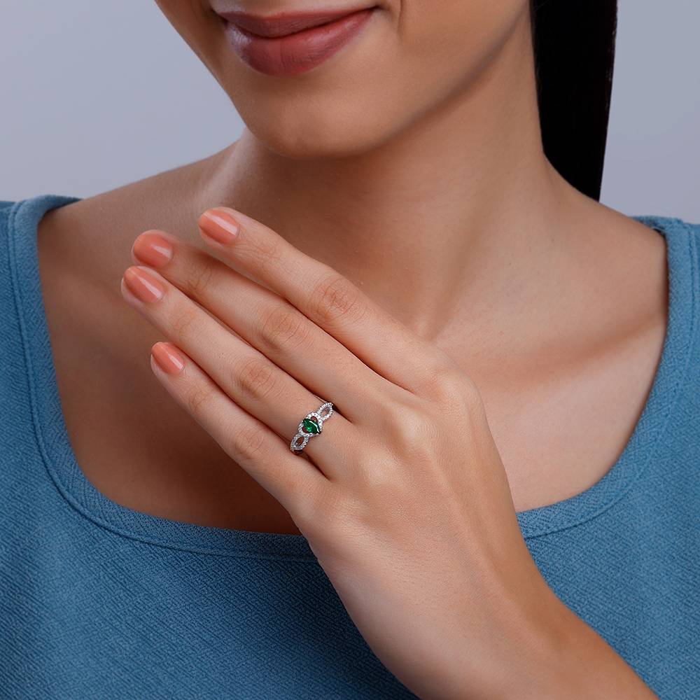 Giva 925 Silver Green Spark Ring : R01848