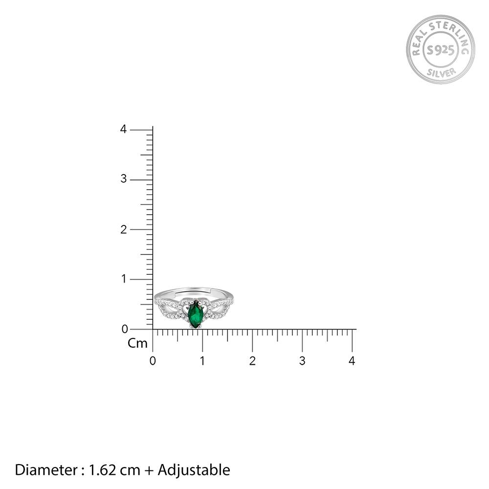 Giva 925 Silver Green Spark Ring : R01848