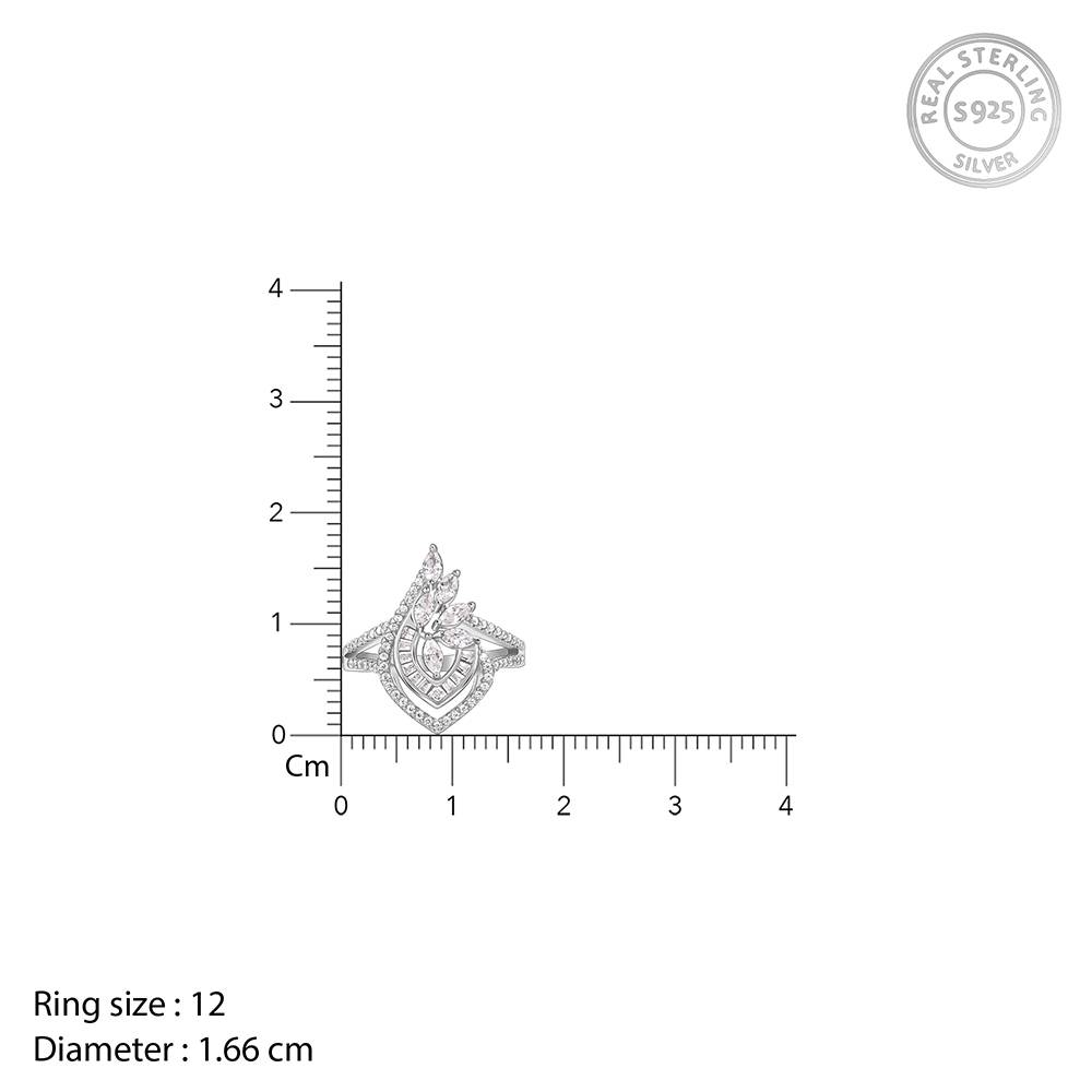 Giva 925 Silver Wing It Ring, Fixed Size, Indian - 12| Gifts For Women And Girls | With Certificate Of Authenticity A : R01874