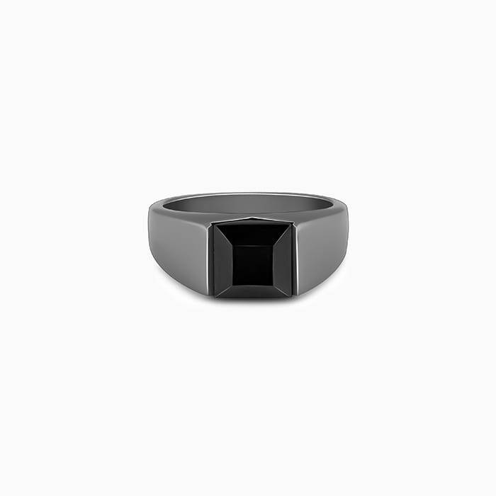 Giva 925 Silver Black Rhodium Jazz Up Ring For Him,Fixed Size, Indian - 17| Gifts For Men And Boys | : R01878_17