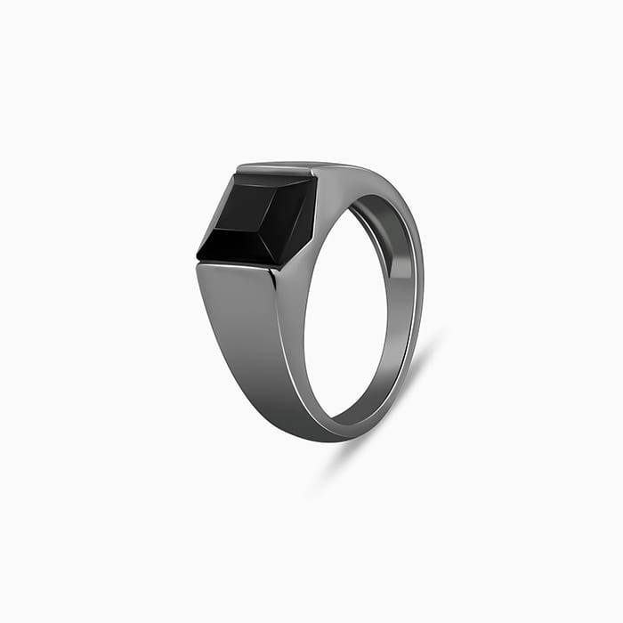 Giva 925 Silver Black Rhodium Jazz Up Ring For Him,Fixed Size, Indian - 17| Gifts For Men And Boys | : R01878_17