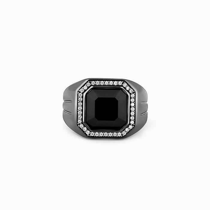 Giva 925 Silver Black Rhodium Reserved Ring For Him, Fixed Size| Gifts For Men & Boys | With Certifi : R01879_20
