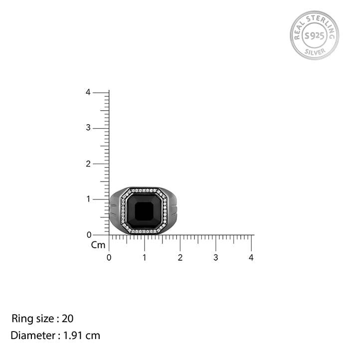 Giva 925 Silver Black Rhodium Reserved Ring For Him, Fixed Size| Gifts For Men & Boys | With Certifi : R01879_20
