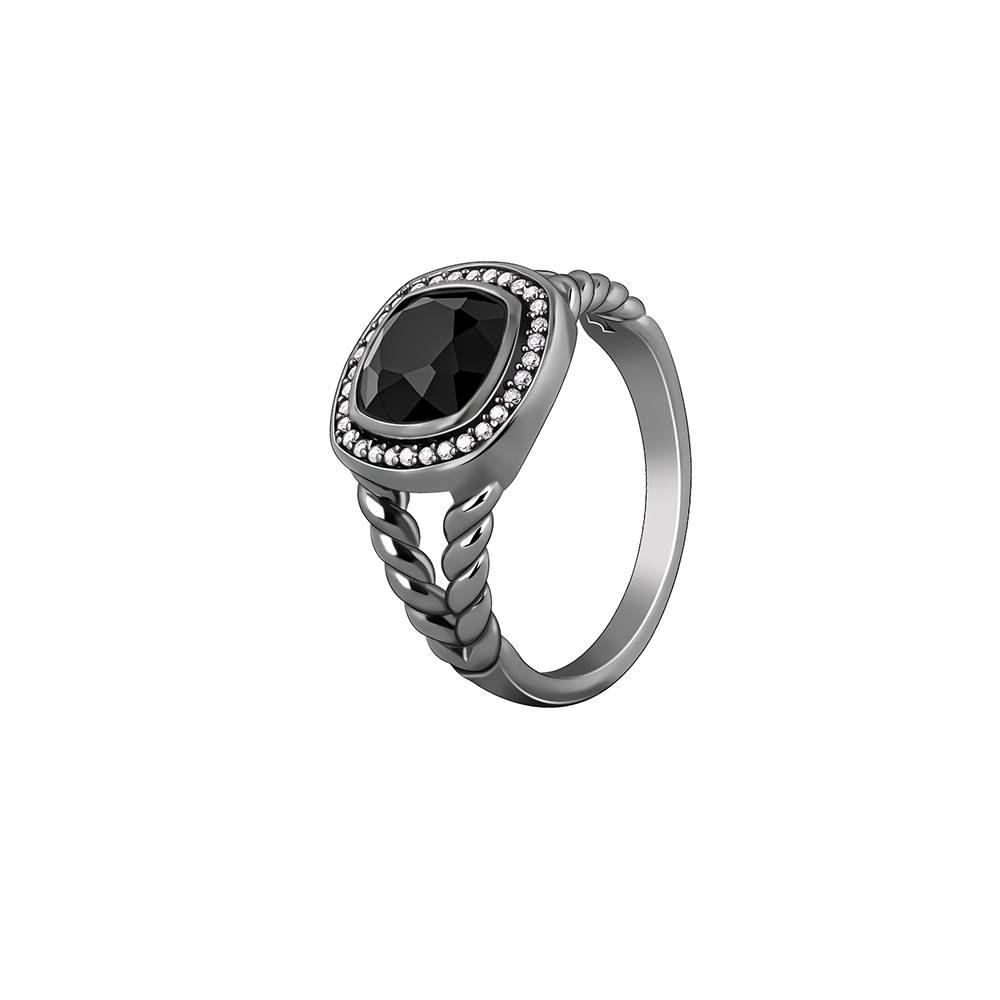 Giva 925 Silver Black Rhodium Bold Fashion Ring For Him,Fixed Size, Indian - 20 | Gifts For Men And Boys | Wit : R01881_20