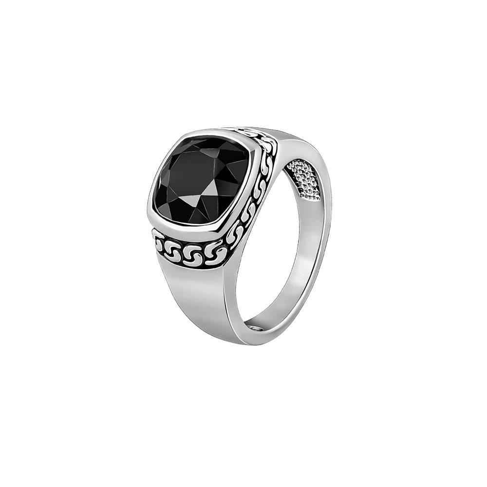Giva 925 Silver Black Radiance Ring For Him,Fixed Size, Indian - 20 | Gifts For Men And Boys | With Certificat : R01882_20