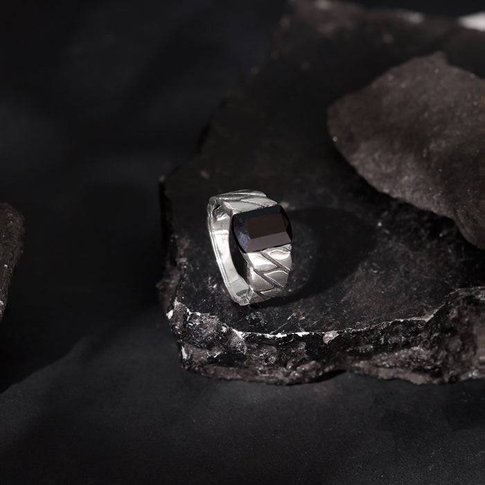 Giva 925 Silver Black Rhodium Impeccable Ring For Him, Fixed Size| Gifts For Men & Boys | With Certi : R01884_20