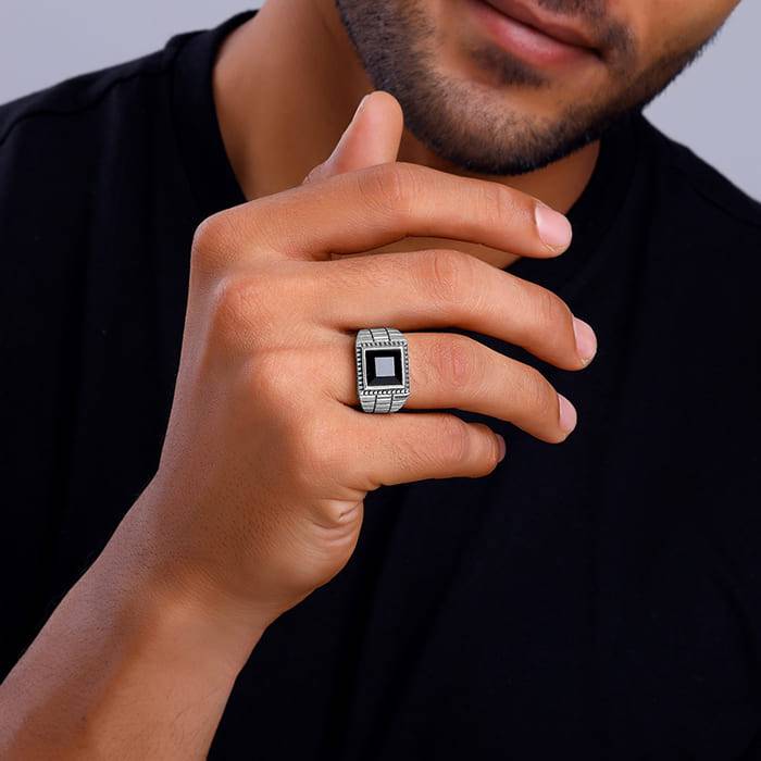 Giva 925 Silver Adventurous Ring For Him, Fixed Size| Gifts For Men & Boys | With Certificate Of Aut : R01886_20