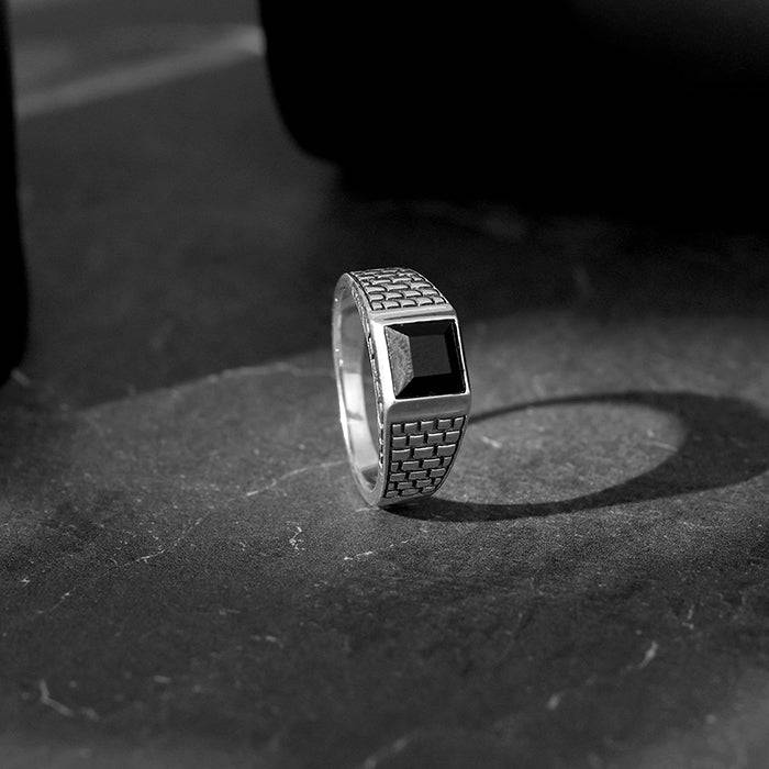 Giva 925 Silver Versatile Square Ring For Him,Fixed Size, Indian - 20 | Gifts For Men And  : R01887_20