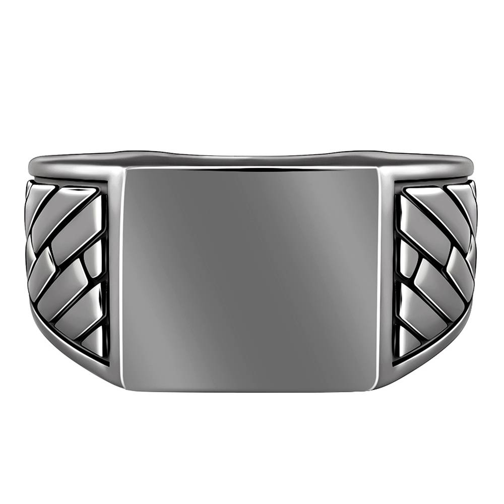 Giva 925 Silver Black Rhodium Ultimate Ring For Him,Fixed Size, Indian - 17| Gifts For Men And Boys | With Cer : R01888_17