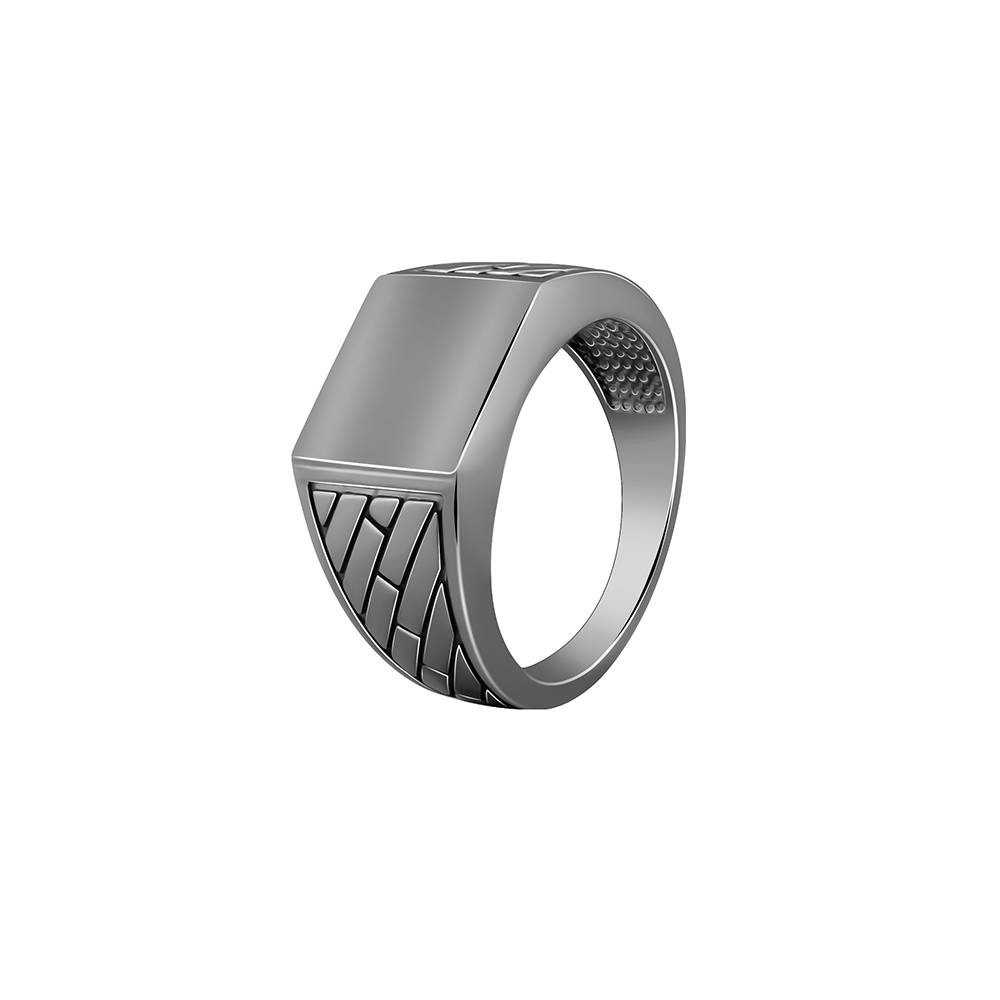 Giva 925 Silver Black Rhodium Ultimate Ring For Him,Fixed Size, Indian - 17| Gifts For Men And Boys | With Cer : R01888_17