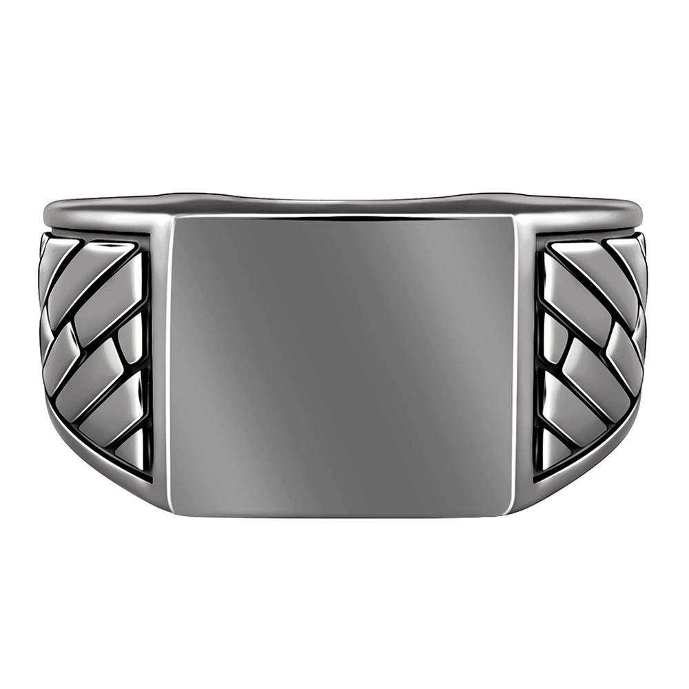 Giva 925 Silver Black Rhodium Ultimate Ring For Him,Fixed Size, Indian - 20 | Gifts For Men And Boys | With Ce : R01888_20