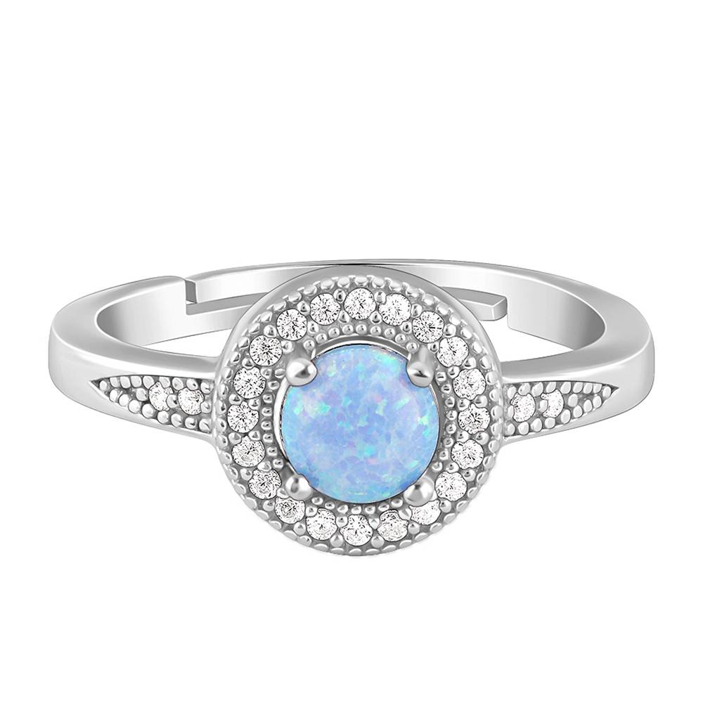 925 Silver Circular Opal Ring : R01892