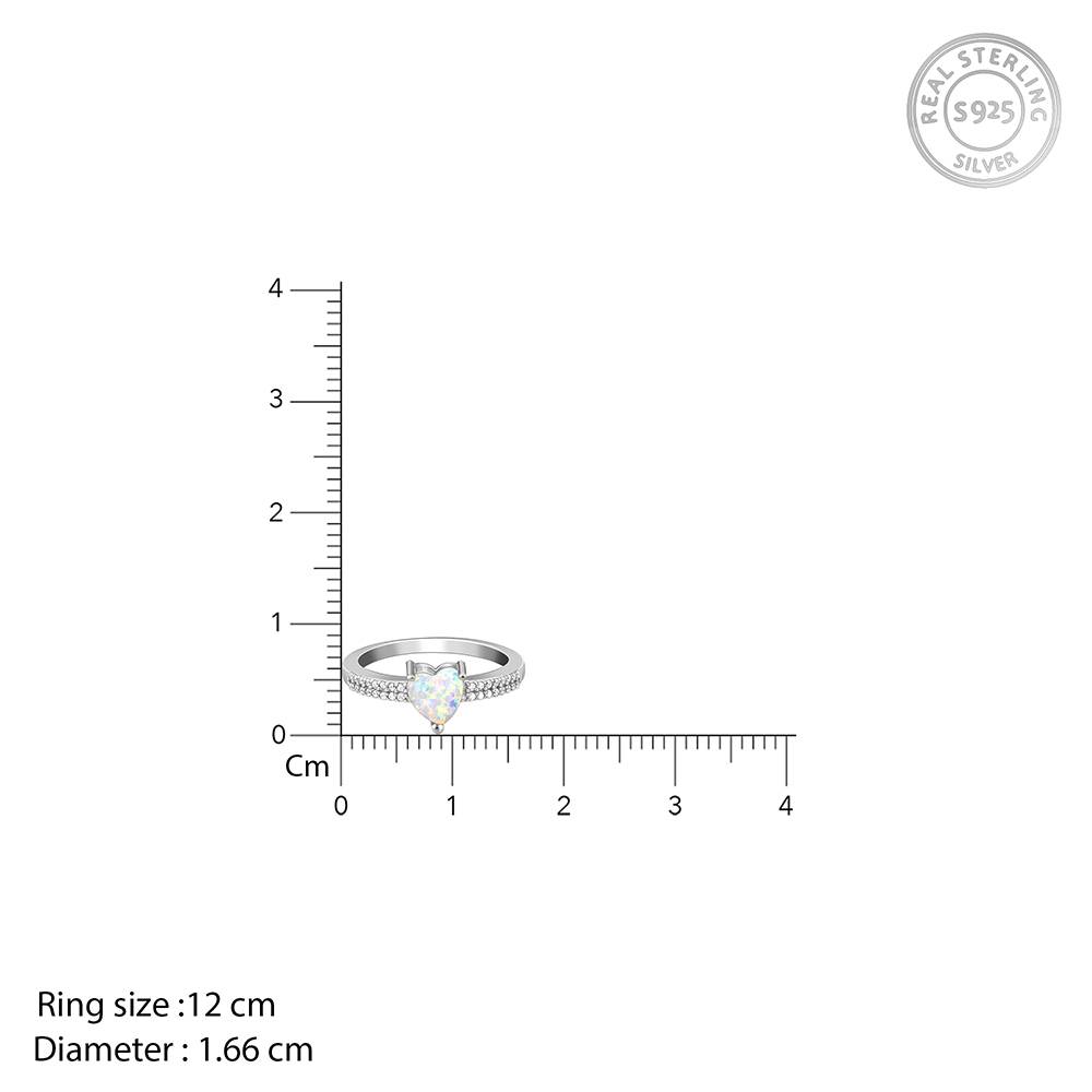 925 Silver Opal Heart Ring : R01893