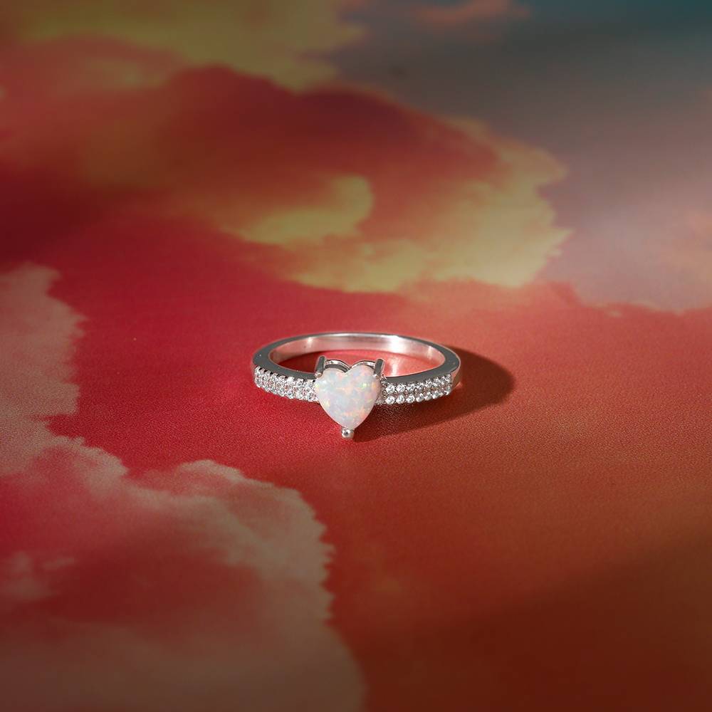925 Silver Opal Heart Ring : R01893