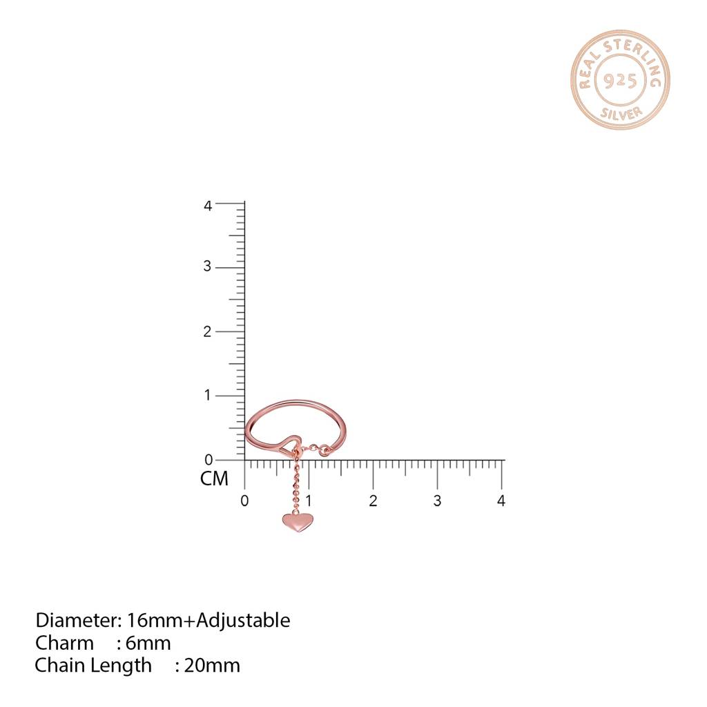 Rose Gold Heart Melting Chain Ring : R018