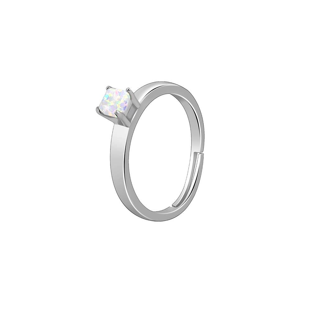 925 Silver Opal Square Ring : R01903
