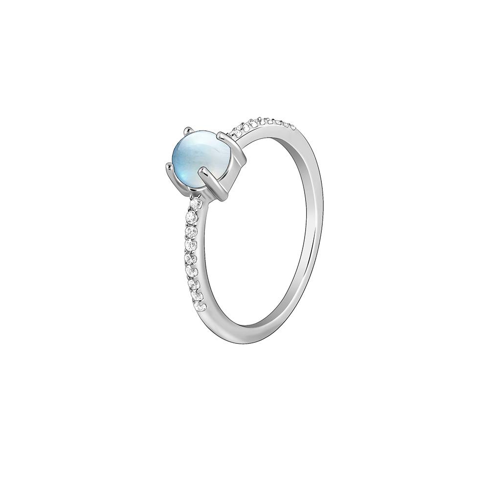 925 Silver Sparkling Moonstone Ring : R01907