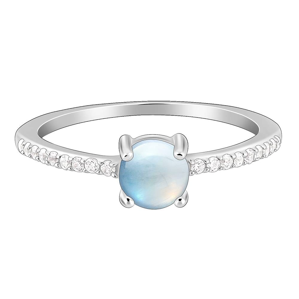 925 Silver Sparkling Moonstone Ring : R01907