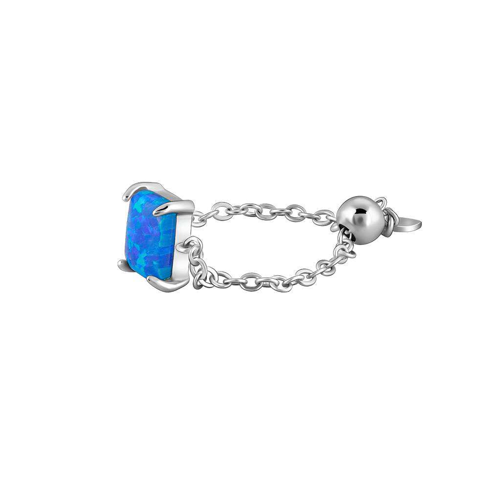 925 Silver Opal Rectangle Chain Ring : R01910