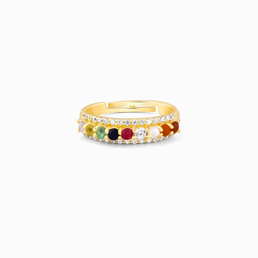Giva 925 Silver Golden Spectra Glow Ring , Adjustable | Gifts For Women And Girls | With C : R01913