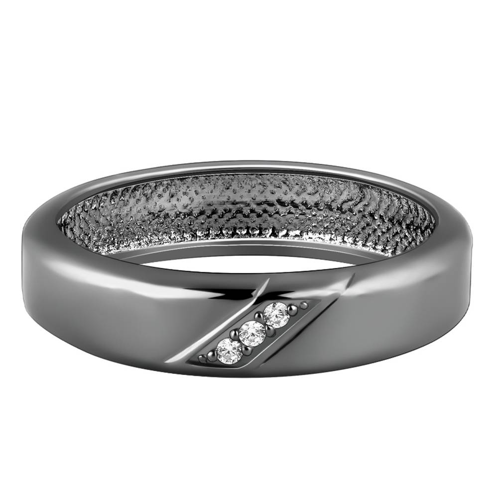 Giva 925 Silver Black Rhodium Zirconia Band For Him,Fixed Size, Indian - 17| Gifts For Men And Boys | With Cer : R01920_17