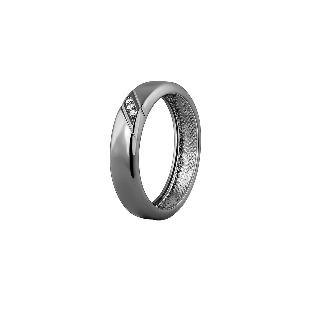 Giva 925 Silver Black Rhodium Zirconia Band For Him,Fixed Size, Indian - 17| Gifts For Men And Boys | With Cer : R01920_17