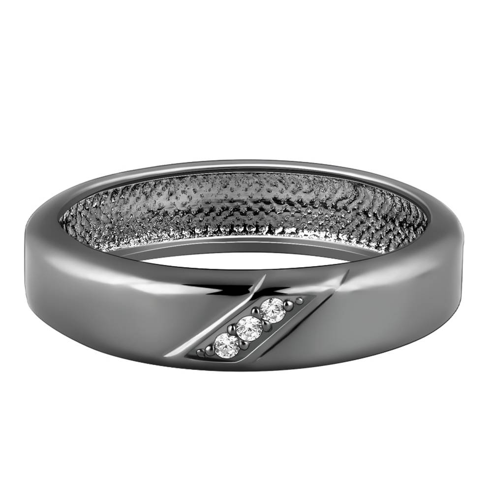 Giva 925 Silver Black Rhodium Zirconia Band For Him,Fixed Size, Indian - 20 | Gifts For Men And Boys | With Ce : R01920_20