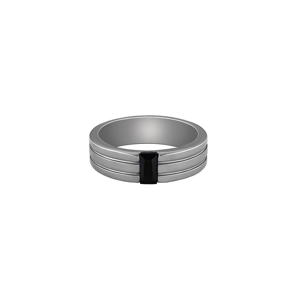 Giva 925 Silver Black Rhodium Rectangular Ring For Him,Fixed Size,Indian - 17 : R01921_17