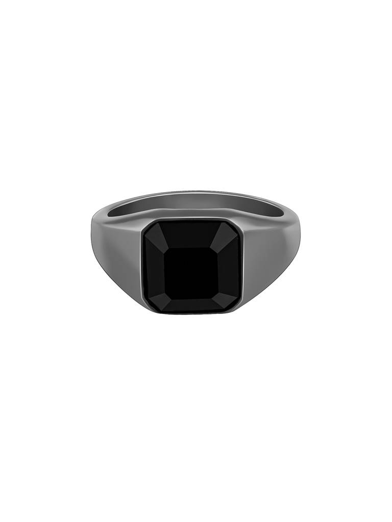 Giva 925 Silver Black Rhodium Classic Flair Ring For Him,Indian - 17 | : R01922_17