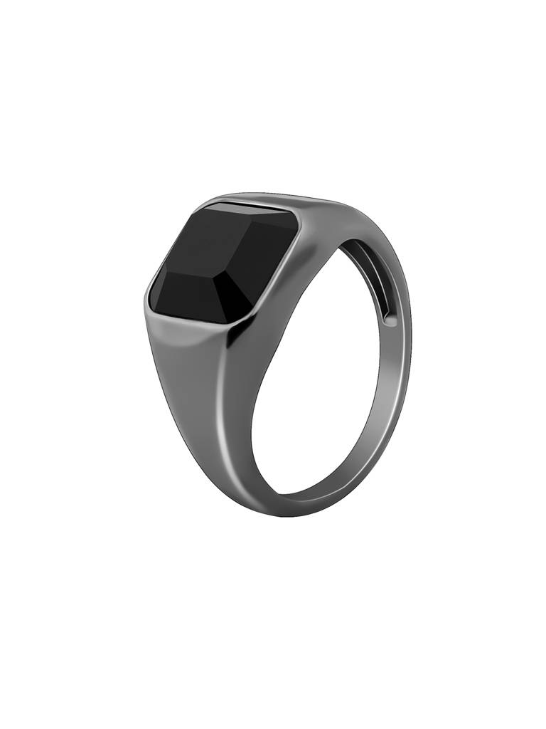 Giva 925 Silver Black Rhodium Classic Flair Ring For Him,Indian - 17 | : R01922_17