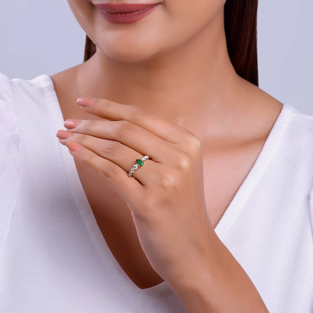 925 Silver Golden Grandeur Ring, Fixed Size : R01924