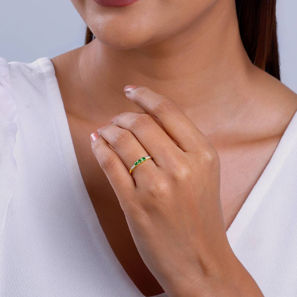 925 Silver Golden Eternal Spring Ring, Fixed Size : R01927